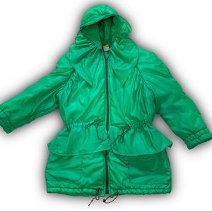 Rare Vintage Fiorucci Ruffled Green Puffer Jacket